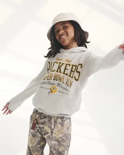 Abercrombie & Fitch Green Bay Packers Graphic Popover Hoodie In Red