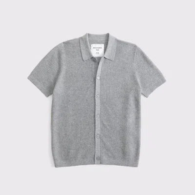 Abercrombie & Fitch Button-through Sweater Polo In Gray