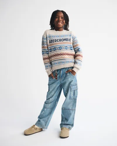 Abercrombie & Fitch Logo Crew Sweater In Multi