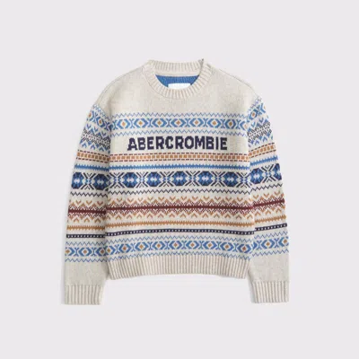Abercrombie & Fitch Logo Crew Sweater In Multi