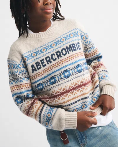 Abercrombie & Fitch Logo Crew Sweater In Multi
