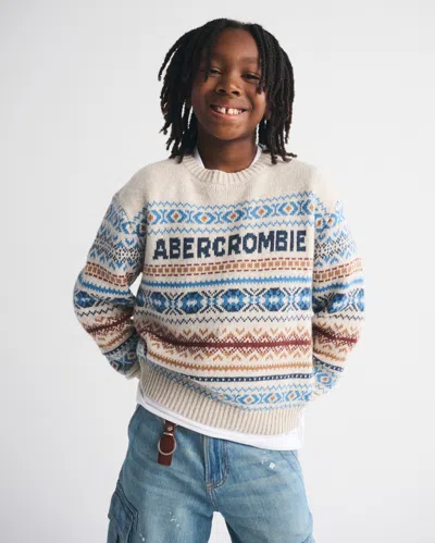 Abercrombie & Fitch Logo Crew Sweater In Multi