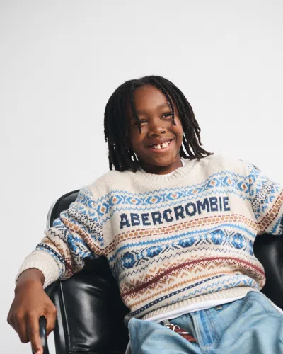 Abercrombie & Fitch Logo Crew Sweater In Multi