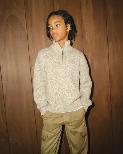 Abercrombie & Fitch Half-zip Mockneck Sweater In Brown