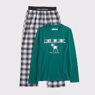 Abercrombie & Fitch Flannel Pajama Set In Multi