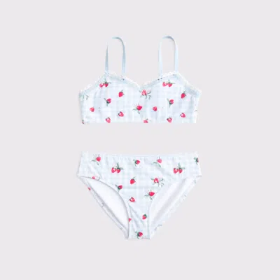 Abercrombie & Fitch Mixed Fabric Triangle Two-piece Swimsuit