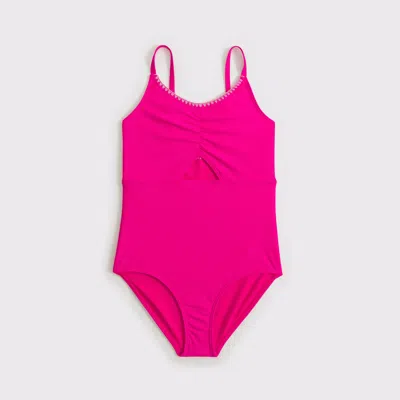 Abercrombie & Fitch Triangle Cinched Cutout One-piece Swimsuit In Pink