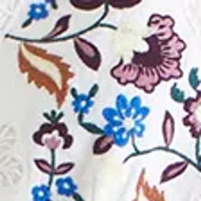 Abercrombie & Fitch V-neck Embroidered Maxi Dress In White