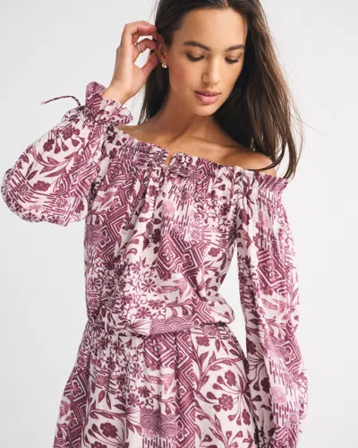 Abercrombie & Fitch Long-sleeve Off-the-shoulder Mini Dress