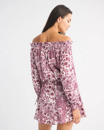 Abercrombie & Fitch Long-sleeve Off-the-shoulder Mini Dress