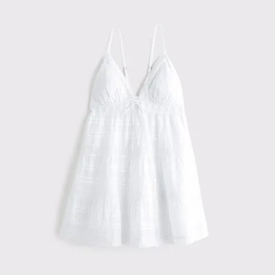Abercrombie & Fitch Bra-free Tie-front Lace-pieced Skort In White