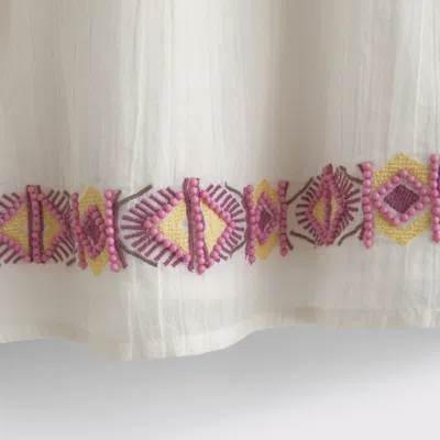 Abercrombie & Fitch Long-sleeve Off-the-shoulder Embroidered Mini Dress In White