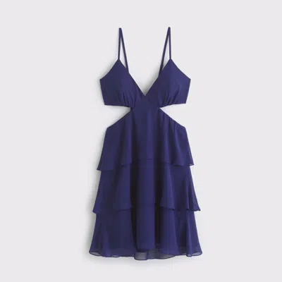 Abercrombie & Fitch 3-in-1 Convertible Tiered Maxi Dress In Blue