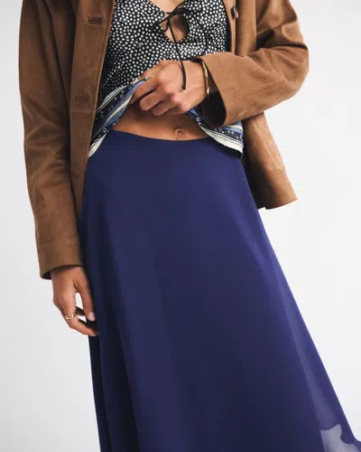 Abercrombie & Fitch 3-in-1 Convertible Tiered Maxi Dress In Blue