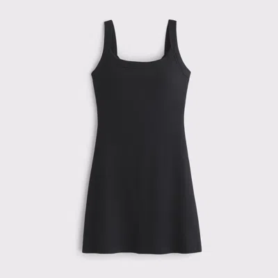 Abercrombie & Fitch Bra-free Essential 90s Rib Mini Dress In Black