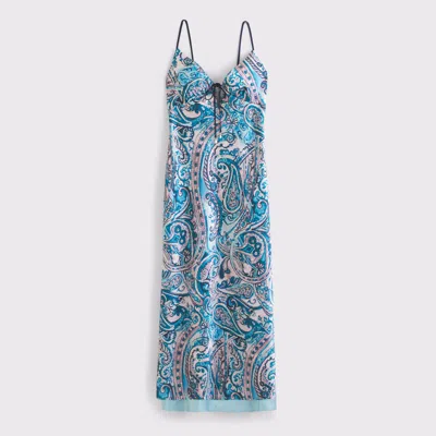 Abercrombie & Fitch 2-in-1 Reversible Julia Slip Maxi Dress In Blue