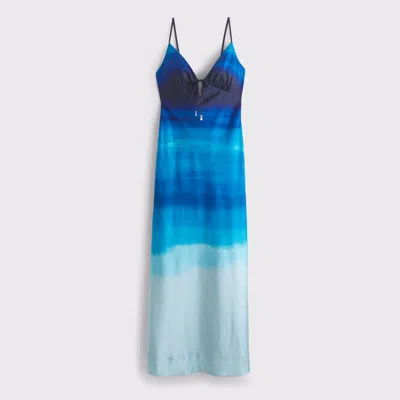 Abercrombie & Fitch 2-in-1 Reversible Julia Slip Maxi Dress In Blue