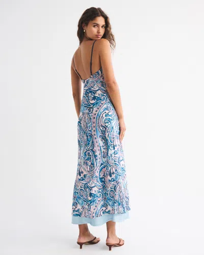 Abercrombie & Fitch 2-in-1 Reversible Julia Slip Maxi Dress In Blue