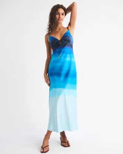 Abercrombie & Fitch 2-in-1 Reversible Julia Slip Maxi Dress In Blue