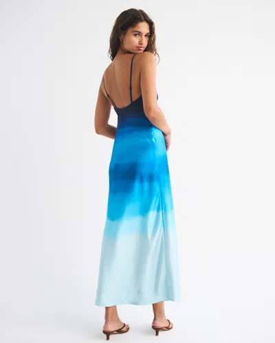 Abercrombie & Fitch 2-in-1 Reversible Julia Slip Maxi Dress In Blue
