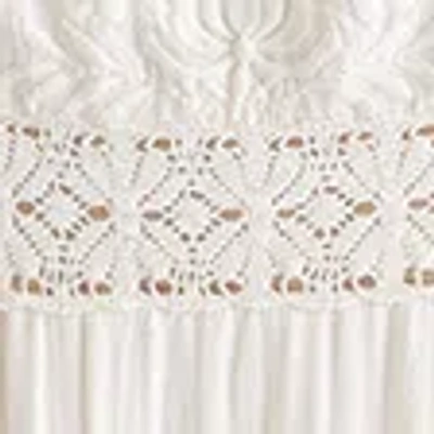 Abercrombie & Fitch Puff Sleeve Lace-pieced Maxi Dress In White