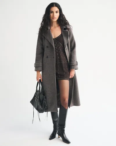 Abercrombie & Fitch V-neck Beaded Mini Dress In Brown