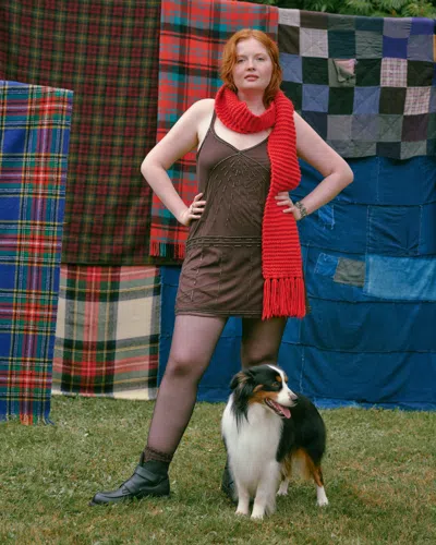 Abercrombie & Fitch V-neck Beaded Mini Dress In Brown