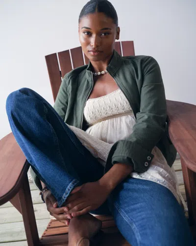 Abercrombie & Fitch Embroidered Babydoll Mini Dress In White