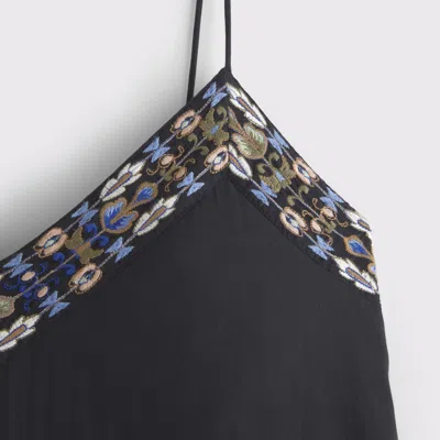 Abercrombie & Fitch V-neck Flowy Mini Skort In Black