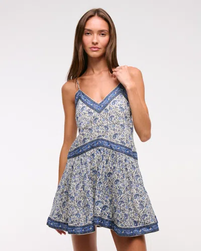 Abercrombie & Fitch V-neck Flowy Mini Skort In Blue