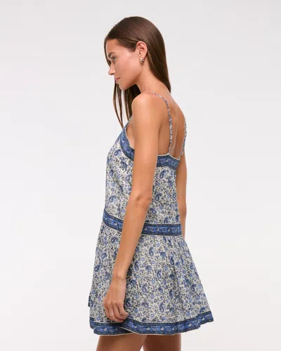 Abercrombie & Fitch V-neck Flowy Mini Skort In Blue