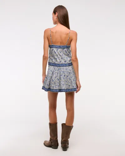 Abercrombie & Fitch V-neck Flowy Mini Skort In Blue