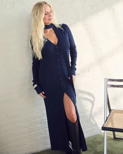 Abercrombie & Fitch Scarf Duster Midi Sweater Dress In Purple