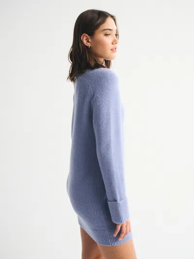 Abercrombie & Fitch The A&f Madeline Long-sleeve Mini Sweater Dress In Blue