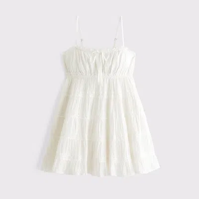 Abercrombie & Fitch Lace Tie-front Mini Dress In White