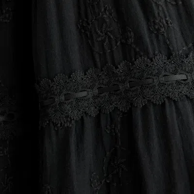 Abercrombie & Fitch Lace Tie-front Mini Dress In Black