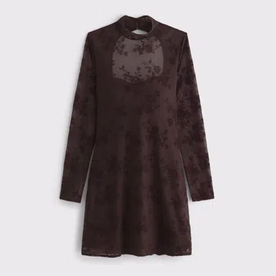 Abercrombie & Fitch Bra-free Open-back Mockneck Mini Dress In Brown