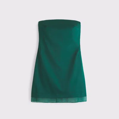 Abercrombie & Fitch The A&f Scarlett Strapless Satin Sculpt Skort In Green
