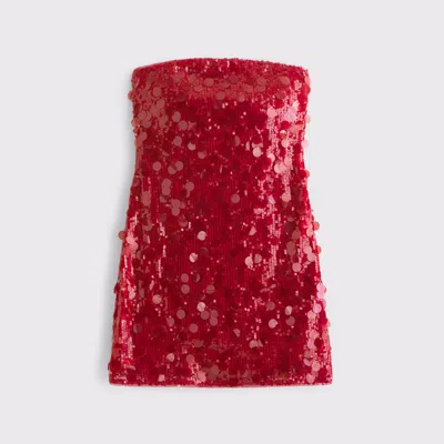 Abercrombie & Fitch The A&f Scarlett Strapless Sequin Skort In Red