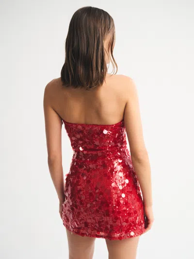 Abercrombie & Fitch The A&f Scarlett Strapless Sequin Skort In Red