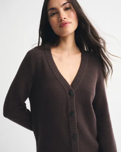 Abercrombie & Fitch Long-sleeve Cardigan Mini Sweater Dress In Brown