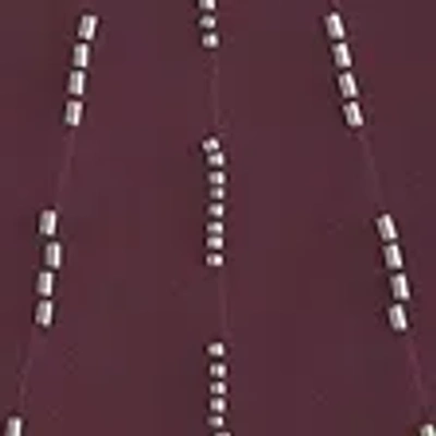 Abercrombie & Fitch V-neck Beaded Mini Dress In Burgundy