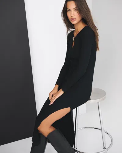 Abercrombie & Fitch Hardware Keyhole Maxi Sweater Dress In Black