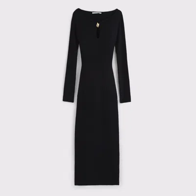 Abercrombie & Fitch Hardware Keyhole Maxi Sweater Dress In Black