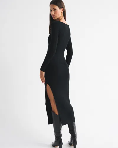 Abercrombie & Fitch Hardware Keyhole Maxi Sweater Dress In Black