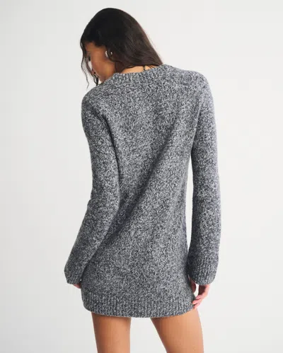 Abercrombie & Fitch Long-sleeve Cardigan Mini Sweater Dress In Gray
