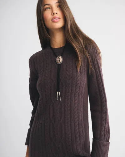 Abercrombie & Fitch The A&f Madeline Cable Mini Sweater Dress In Brown