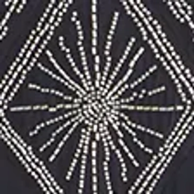 Abercrombie & Fitch Beaded Plunge Maxi Dress In Black