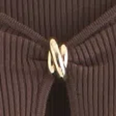 Abercrombie & Fitch Hardware Keyhole Maxi Sweater Dress In Brown