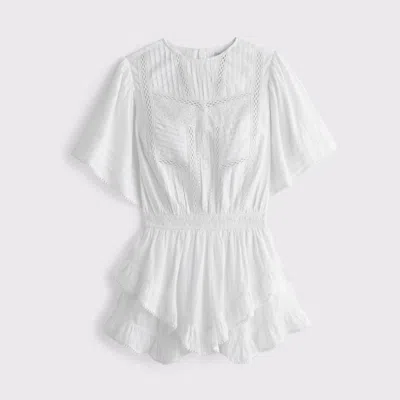 Abercrombie & Fitch Short-sleeve Easy Waist Ruffle Skort In White